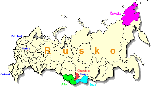 Mapa Ruska